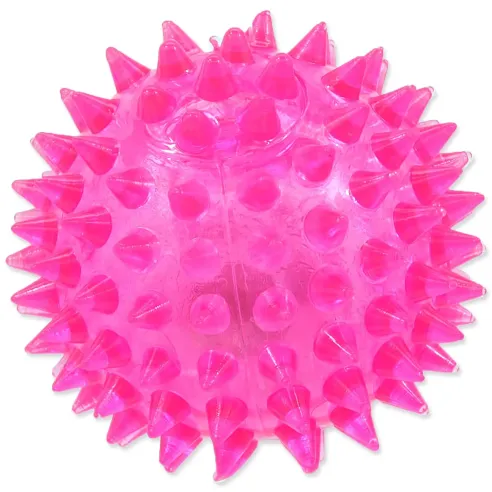 Igrača Dog Fantasy LED žoga rožnata 6cm
