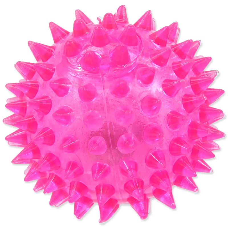 Igrača Dog Fantasy LED žoga rožnata 6cm
