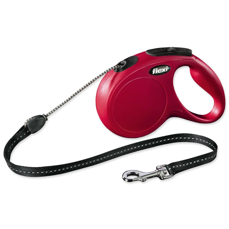 Povodec Flexi Classic New vrvica M rdeč 5m