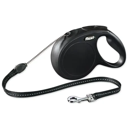 Povodec Flexi Classic New vrvica M črn 8m