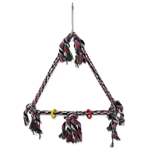 Igrača Bird Jewel gugalnica z vrvmi barvita 70x46cm