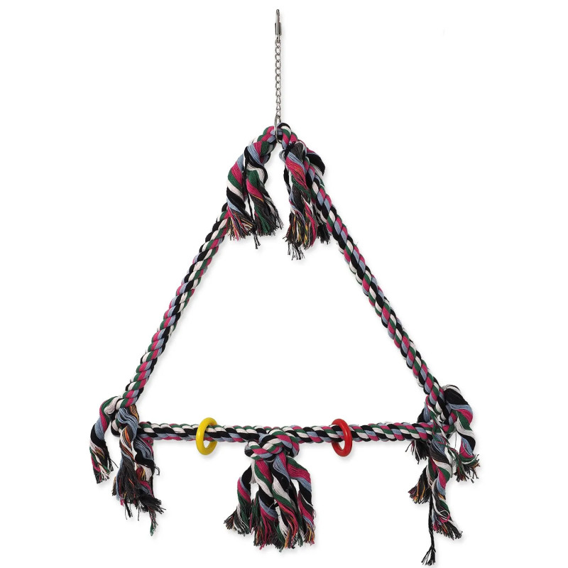 Igrača Bird Jewel gugalnica z vrvmi barvita 70x46cm