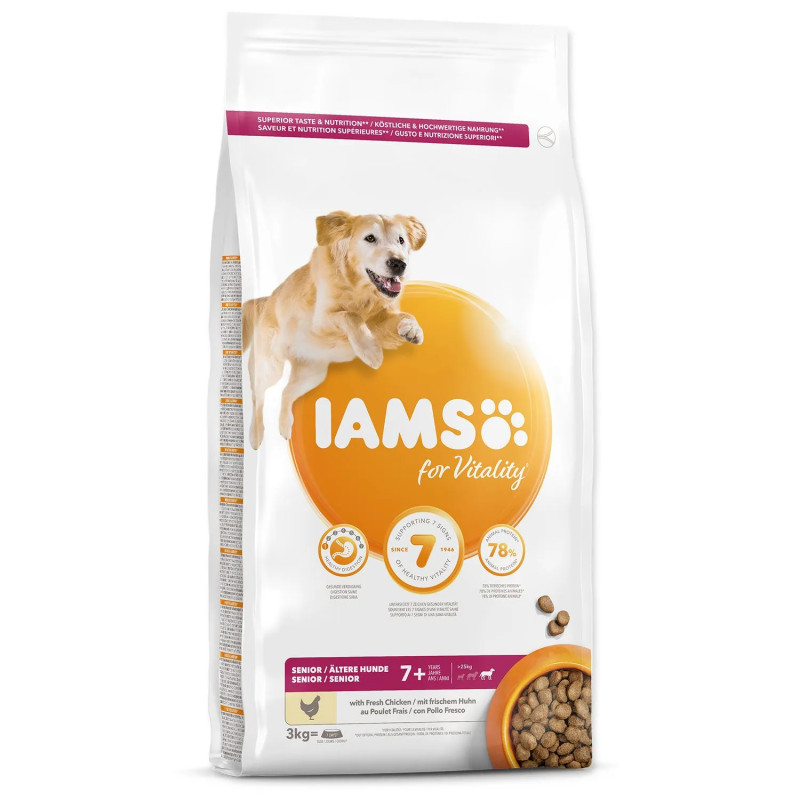 Pasja hrana IAMS Dog Senior Large Chicken 3 kg