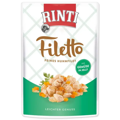 Vrečka Rinti Filetto Adult piščanec in zelenjava v želeju 100 g