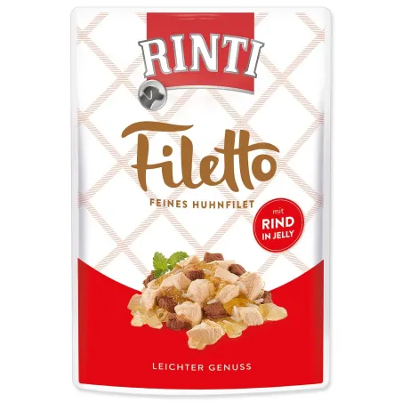 Vrečka Rinti Filetto za odrasle piščanec in govedina v želeju 100 g
