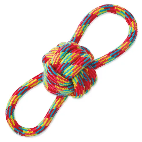 Igrača Dog Fantasy za vlečenje osmica, barvna bombažna z vozlom 22 cm