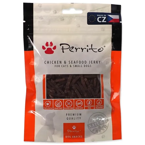 Poslastica Perrito piščanec in morski sadeži, jerky 100 g
