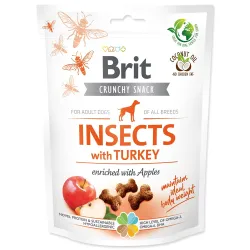 Poslastica Brit Care Dog Crunchy Cracker Insocts, puran z jabolki 200g