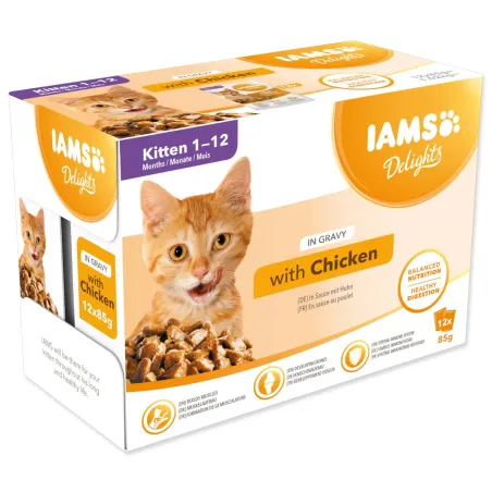 IAMS Delights Kitten piščanec v omaki multipack 12 x 85 g