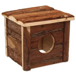 Lesena hišica Small Animals z lubjem 15,5x15,5x14cm