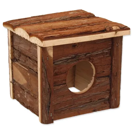 Lesena hišica Small Animals z lubjem 15,5x15,5x14cm