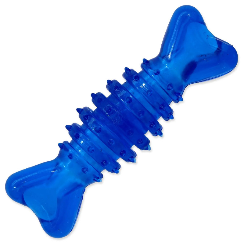 Igrača Dog Fantasy kost gumijast valj modra 12 cm