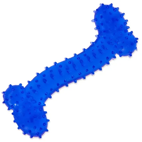 Igrača Dog Fantasy gumijasta kost modra 11 cm