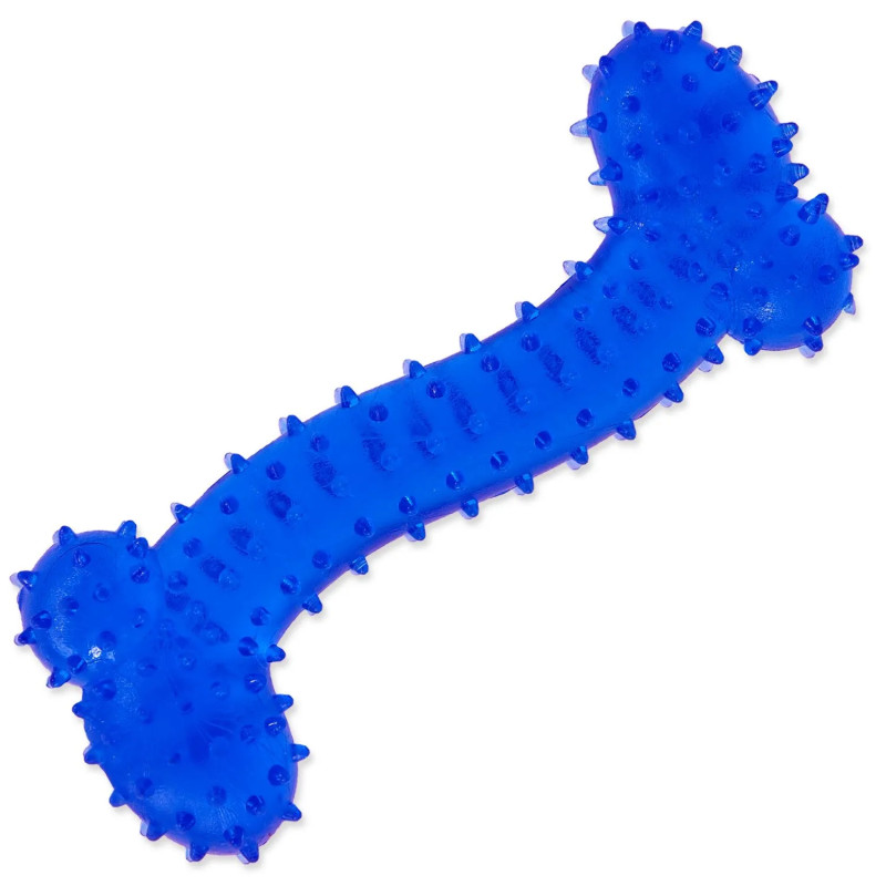 Igrača Dog Fantasy gumijasta kost modra 11 cm