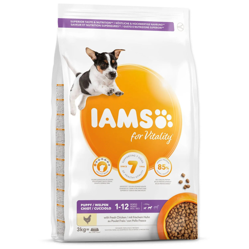 Hrana IAMS Dog Puppy za male in srednje pasme, piščanec, 3 kg