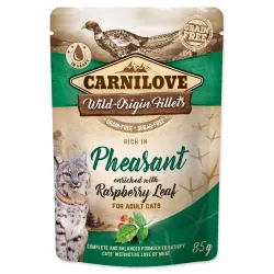 Vrečka Carnilove Cat fazan z malinovimi listi 85 g