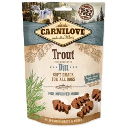 Prigrizek Carnilove Dog Soft Snack postrv z koperom 200 g
