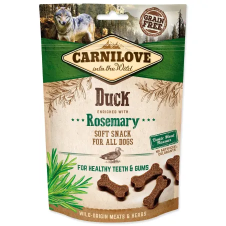 Pamlsek Carnilove Dog Soft Snack raca z rožmarinom 200 g