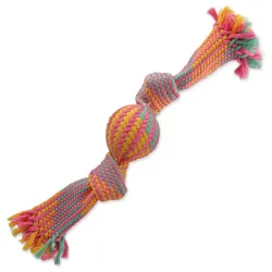 Igrača Dog Fantasy za vlečenje z žogico, barvni vzorec 1, 2 vozla, 33 cm