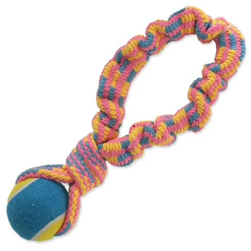Igrača Dog Fantasy za vlečenje s teniško žogico, barvni vzorec 2, 28 cm