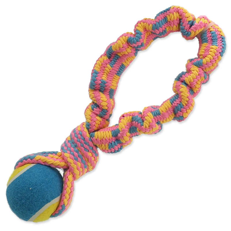 Igrača Dog Fantasy za vlečenje s teniško žogico, barvni vzorec 2, 28 cm