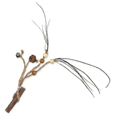 Igrača Magic Cat Natural Fun palica z vrvicami, kroglicami in zvončkom 6 cm
