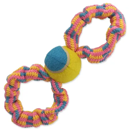 Igrača Dog Fantasy za vlečenje osmica s teniško žogico, barvni vzorec 2, 27 cm