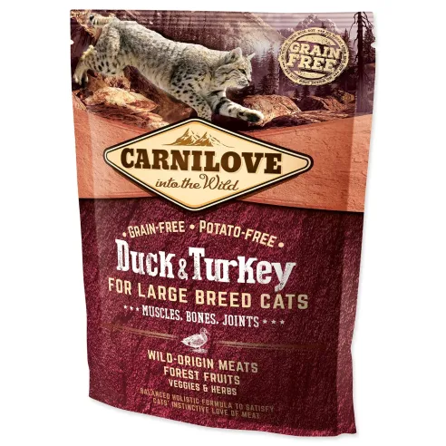 Krmivo Carnilove za mačke velikih pasem Mišice, kosti, sklepi Raca & puran 0,4kg