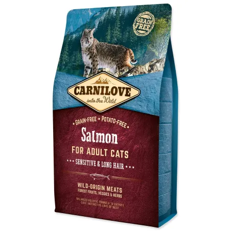 Hrana Carnilove za odrasle mačke Sensitive & Long Hair losos 2 kg