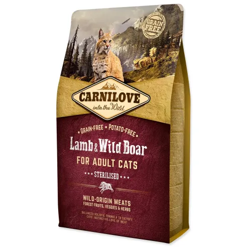 Hrana Carnilove Sterilisod za odrasle mačke Jagnjetina in divji prašič 2 kg