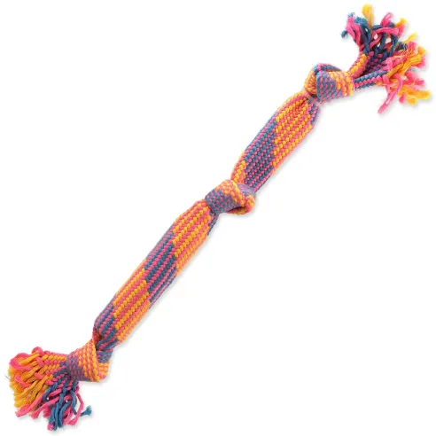 Harčka Dog Fantasy vlečna igrača, barvna, s zvokom, vzorec 2, 3 vozli, 53 cm
