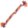 Harčka Dog Fantasy vlečna igrača, barvna, s zvokom, vzorec 2, 3 vozli, 53 cm