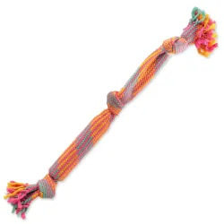 Igrača Dog Fantasy vrv za vlečenje barvna s zvokom vzorec 1, 3 vozli 53 cm