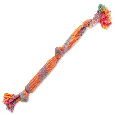 Igrača Dog Fantasy vrv za vlečenje barvna s zvokom vzorec 1, 3 vozli 53 cm