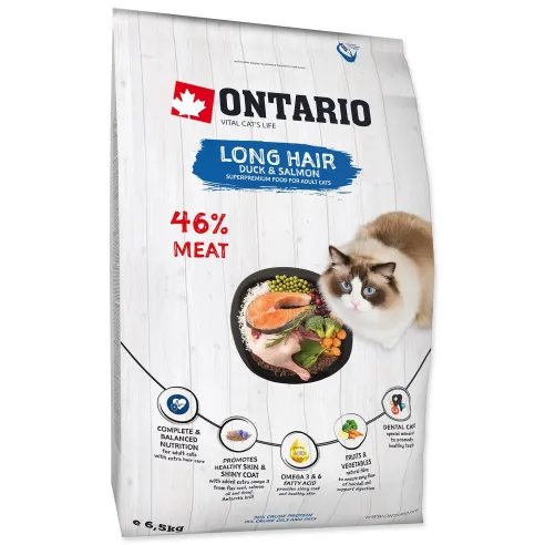 Hrana za mačke Ontario Cat Longhair 6,5 kg