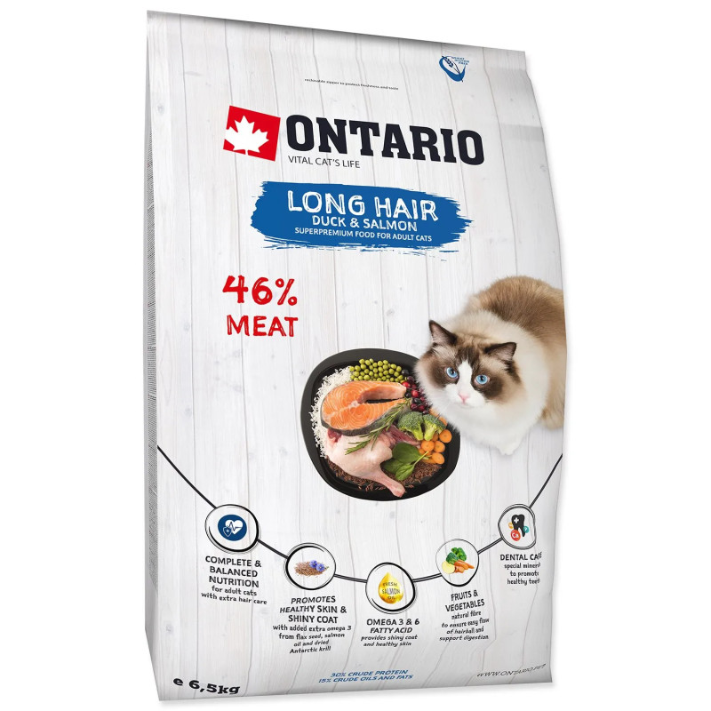 Hrana za mačke Ontario Cat Longhair 6,5 kg