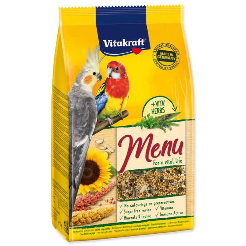 Hrana Vitakraft Vital menu za korelo in srednjega papagaja 1kg