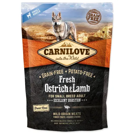 Hrana Carnilove za pse majhnih pasem, sveži noj in jagnjetina, 1,5 kg