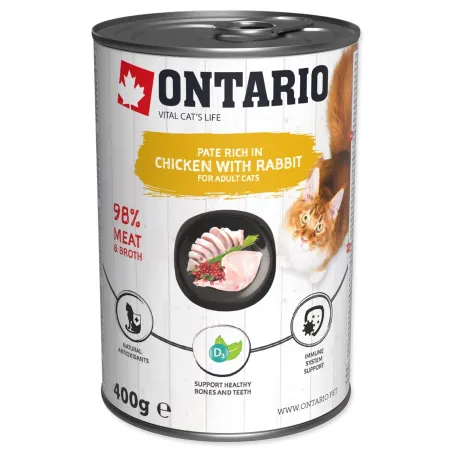 Konzerva Ontario piščanec in zajec, pašteta 400 g