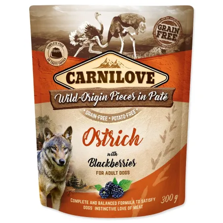 Vrečka Carnilove Dog noj z robidami, pašteta 300g