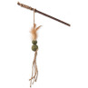 Igrača Magic Cat Natural Fun palica z naravnimi peresi in vrvicami, mix, 25 cm