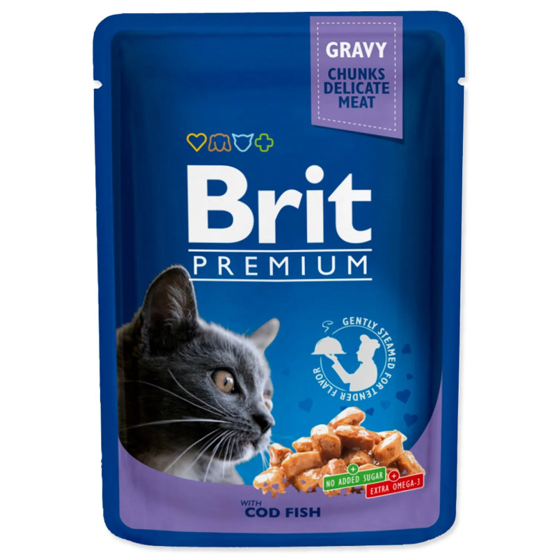Vrečka Brit Premium Cat treska 100 g