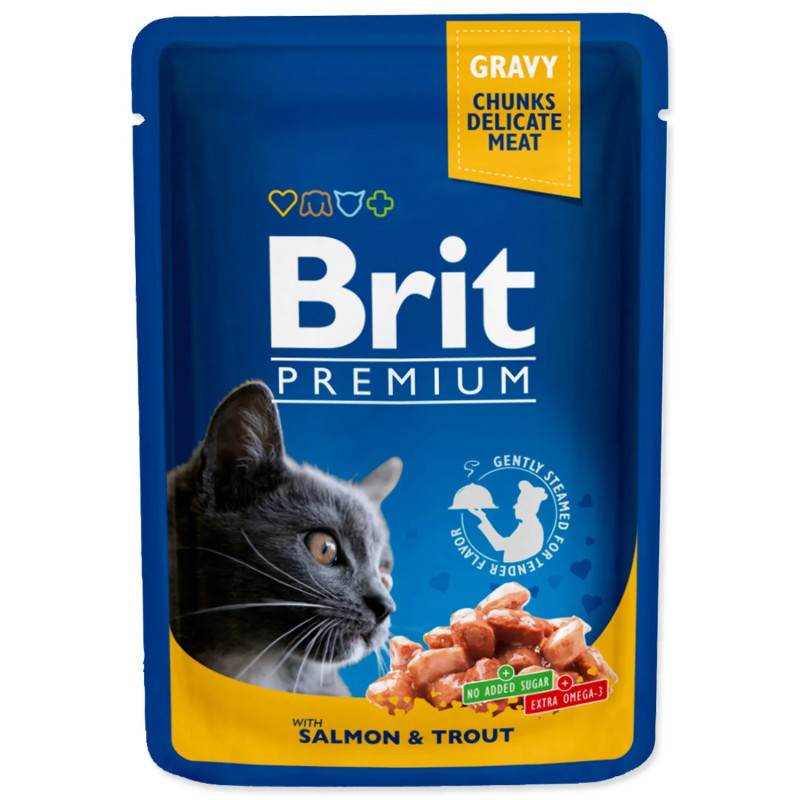 Vrečka Brit Premium Cat losos in postrv 100 g