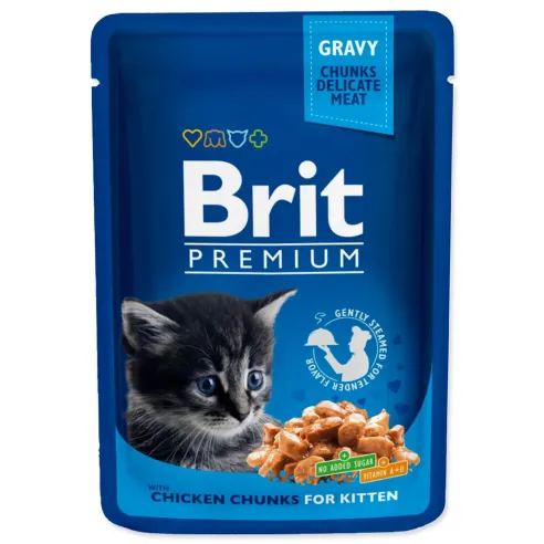Vrečka Brit Premium Cat Kitten piščančji koščki 100g