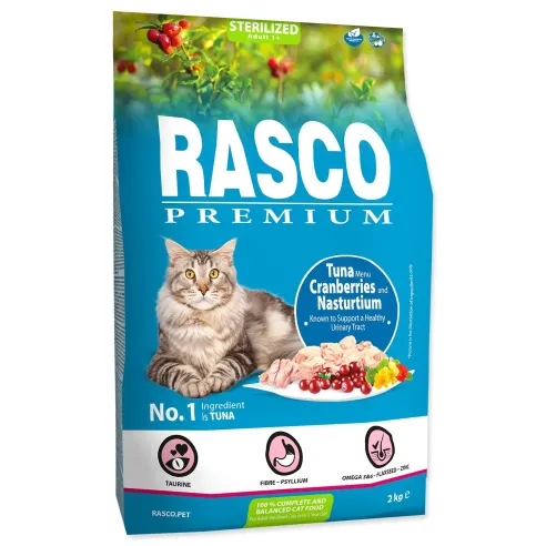 Hrana Rasco Premium Sterilized tunina z brusnico in kapucinko 2 kg