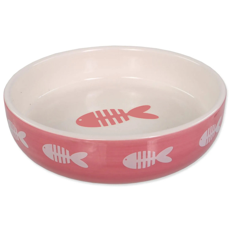 Skleda Magic Cat keramični potisk riba rožnata 13x4cm 260ml