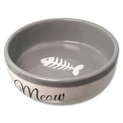 Posoda Magic Cat keramična bela/siva Meow 13,4x4cm 170ml