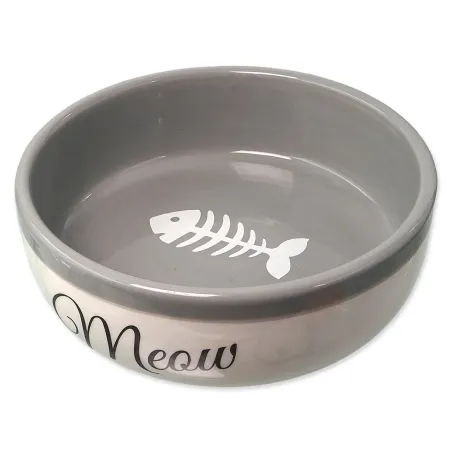 Posoda Magic Cat keramična bela/siva Meow 13,4x4cm 170ml
