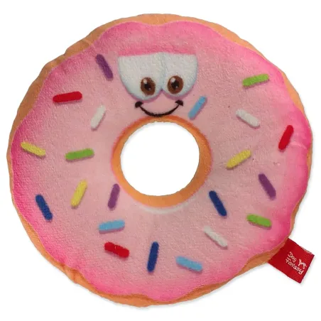 Igrača Dog Fantasy krof z obrazom, roza, 12 cm