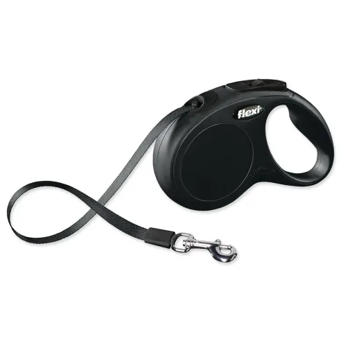 Povodec Flexi Classic New trak S, črn, 5 m